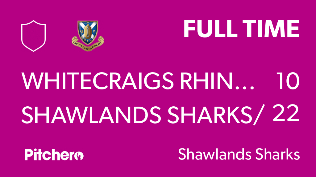 FULL TIME: Whitecraigs Rhinos 10 - 22 Shawlands Sharks/ GHA
#WHISHA #Pitchero
carthaqp.co.uk/teams/185853/m…
