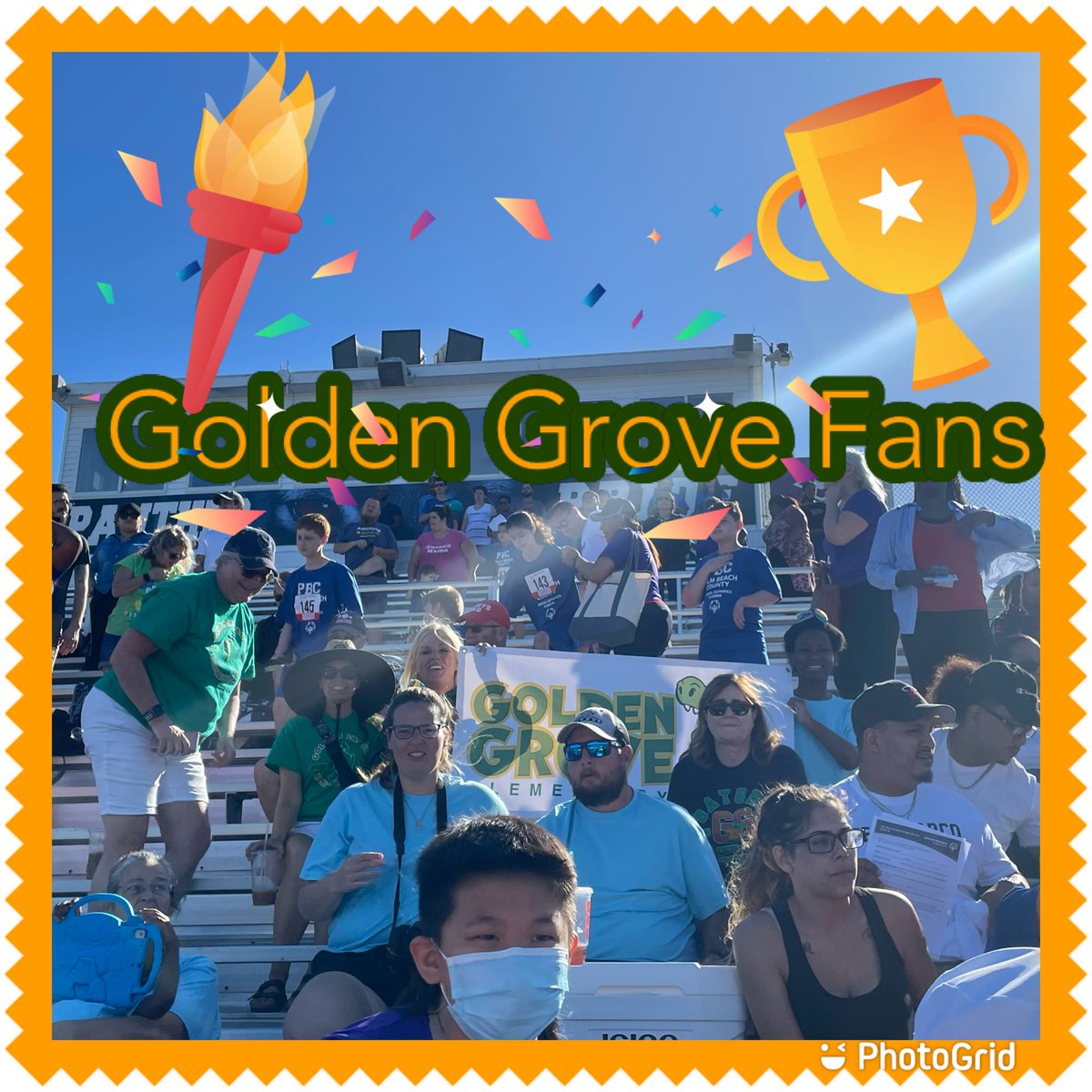 mrs_dye_'s tweet photo. Gator proud of our Special Olympic  athletes!  Their fans were out in force to support!  Thank you to our teachers and paraprofessionals for making today so special for our kids.@GoldenGrovePrin @AllaharMusicGG @kellerm1 #LETorchRun #specialolympics https://t.co/vvjCn3HisJ