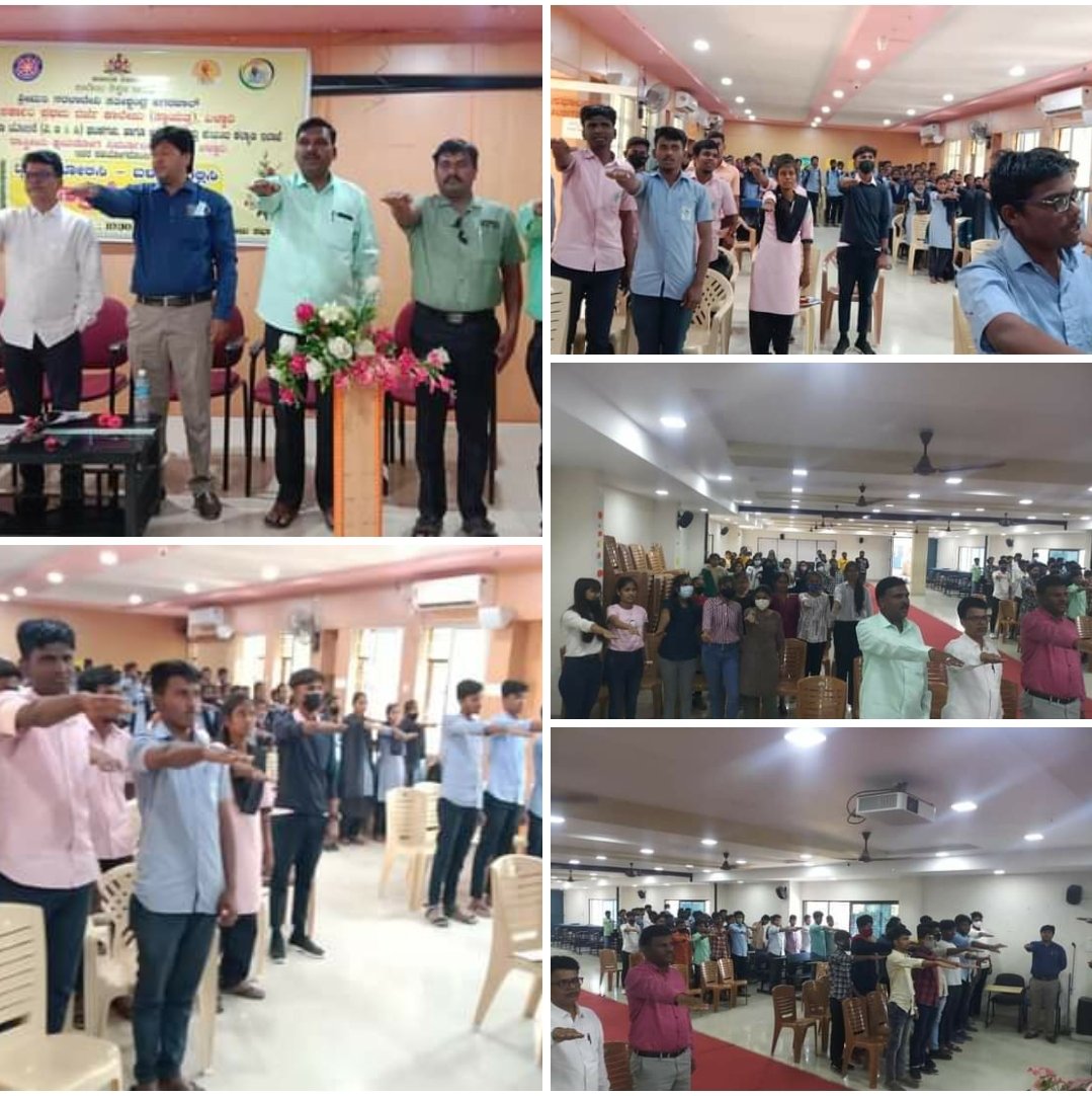 BallariNtep's tweet photo. "TB Free India" pledge activities at college's under TB MUKT BHARAT campaign at Ballari District.
@TBMuktBharat
@TBHDJ
@MoHFW_INDIA @mansukhmandviya @ddgtb2017,@TbDivision @DrBharatippawar  @DrRaghuramRao
@mla_sudhakar @TBFREEKA @KarnatakaVarthe @BallariHfwo @IndraniV7 https://t.co/NWllDJLXcs