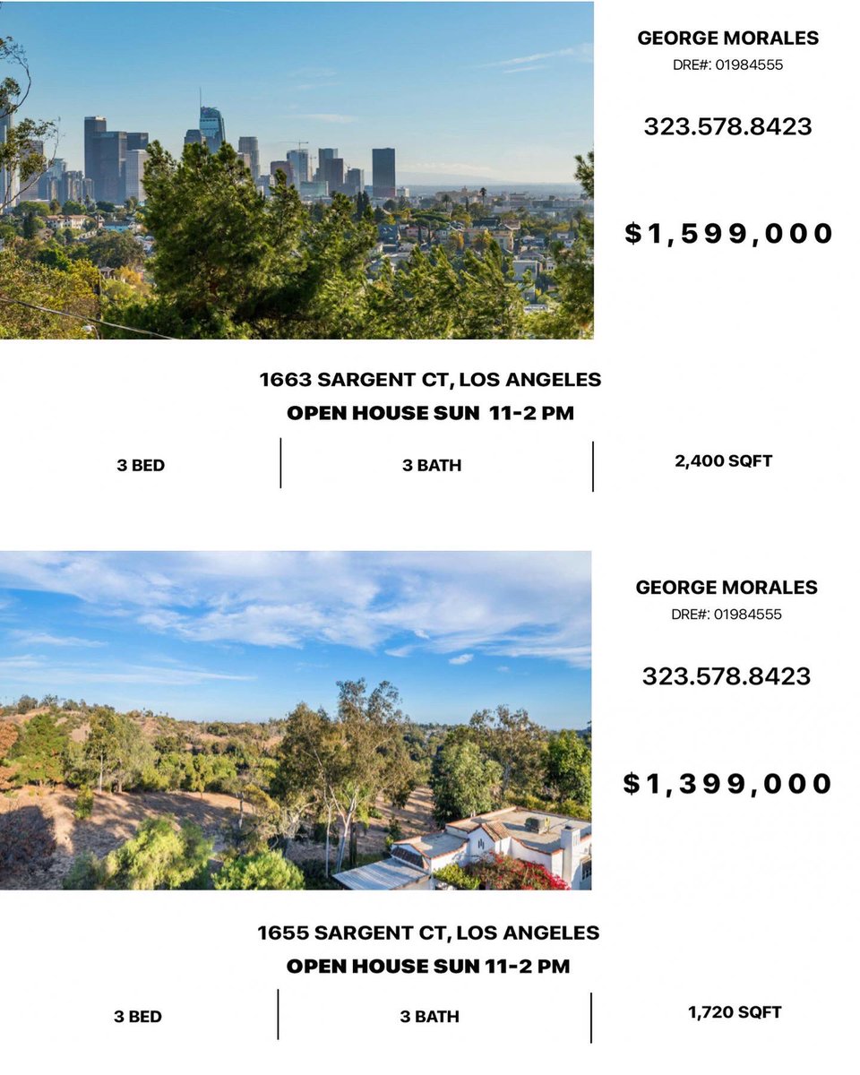 jorlara's tweet image. 4 Open 🏡 🏡 🏡 🏡 💥Open House, Sunday 11am-2pm for Sale: 1663 &amp;amp; 1655 Sargent Ct. LA💥
💥Open House, Sunday 11am-2pm for Lease: 3930 Rambla Orienta in Malibu &amp;amp; 1307 Annandale Ter. in Pasadena 💥
GeorgeLA.com for more info!
#kwbh #Malibu #dodgers #lease #pasadena