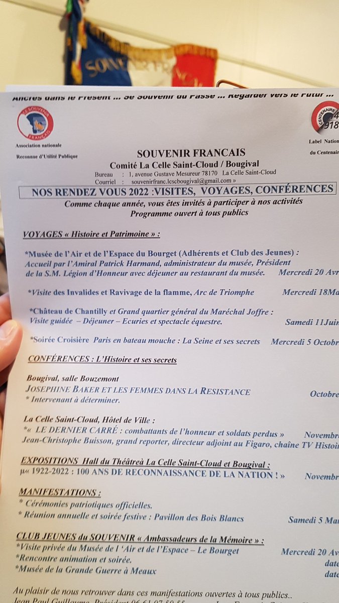 Assemblée annuelle du Souvenir Français de La Celle Saint Cloud - Bougival.
Un bilan riche malgré le Covid, avec la création d'une section pour les jeunes. Un programme annuel de sorties et visites mémorielles à découvrir. 
<a href="/SF_Siege/">Le Souvenir Français</a>