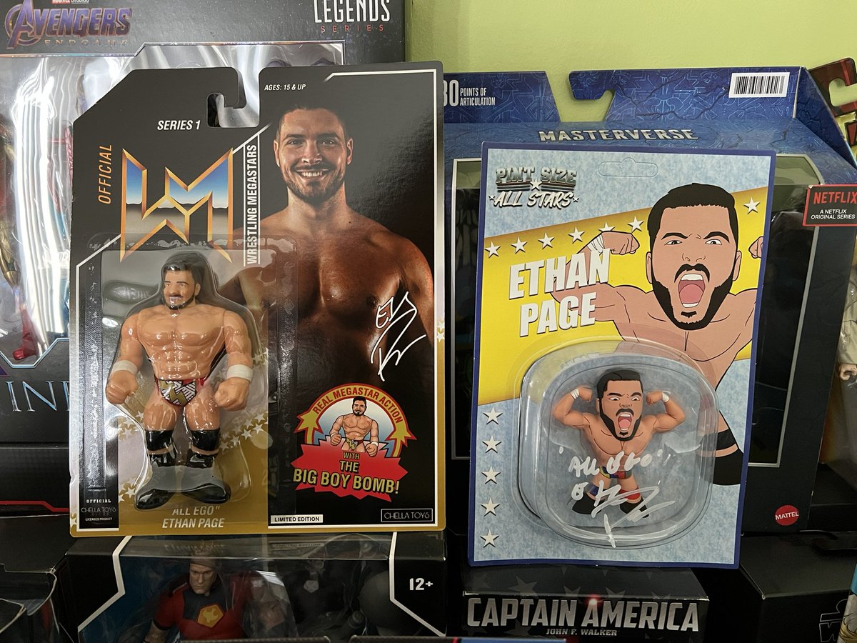 MarkyKFabe's tweet photo. My EGO and my @OfficialEGO action figure collection GROWS! Even if it’s only a #PintSize larger.
Many thanks to Ethan Page and @Whatnot for this #AEWsome addition to my collection 😊👈🏼
@WrestlingLoot #ProWrestlingLoot https://t.co/ws0zlWJb2r