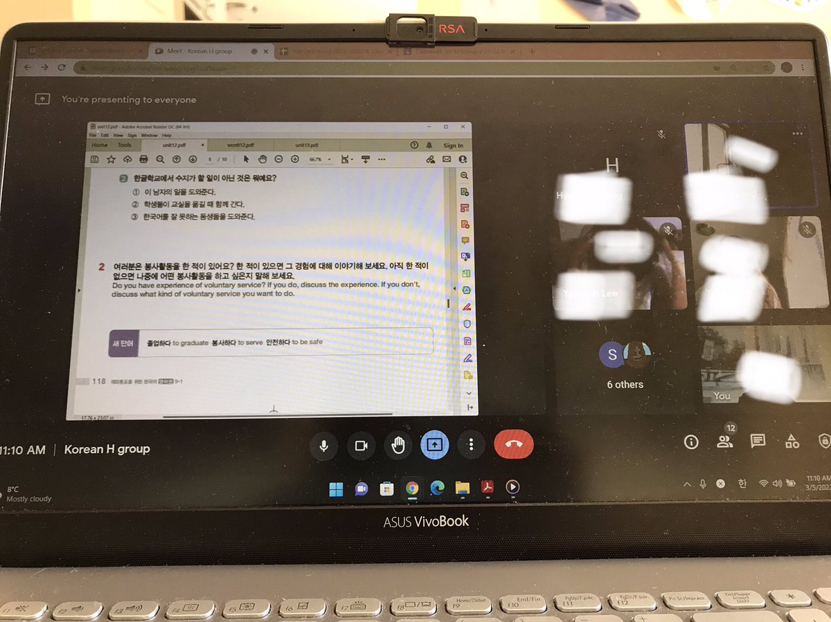 2_korean's tweet photo. 2021-2022 Korean Class

9:00-10:40 Low group 
10:40-10:55 Break time
10:55-12:30 High group

Pray for Ukraine 🙏 
@MarianneKayed @OCSBContEd 
#Korean #OCSBILP https://t.co/02Mkkq9dM7