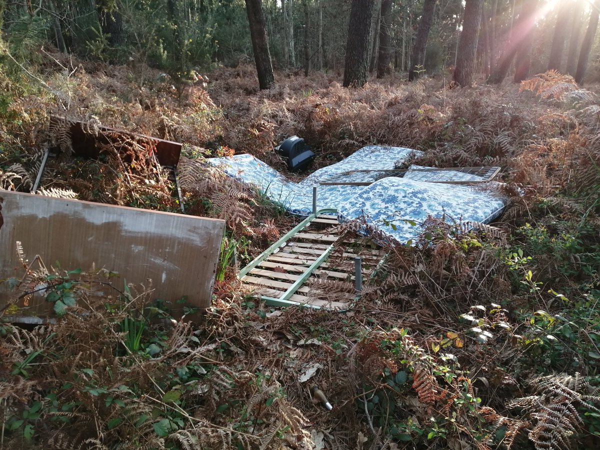 A 100 metros hai un punto limpo. Non temos remedio.