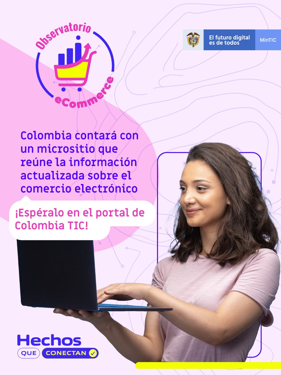 TalentoDigCol's tweet photo. #EsConHechos que el @Ministerio_TIC trabajó durante el 2021 en el fortalecimiento del #ObservatorioeCommerce para contar con información actualizada del sector. En pocos días, podrás acceder a todos los datos a través del portal de Colombia TIC https://t.co/1GSUFJJYKW