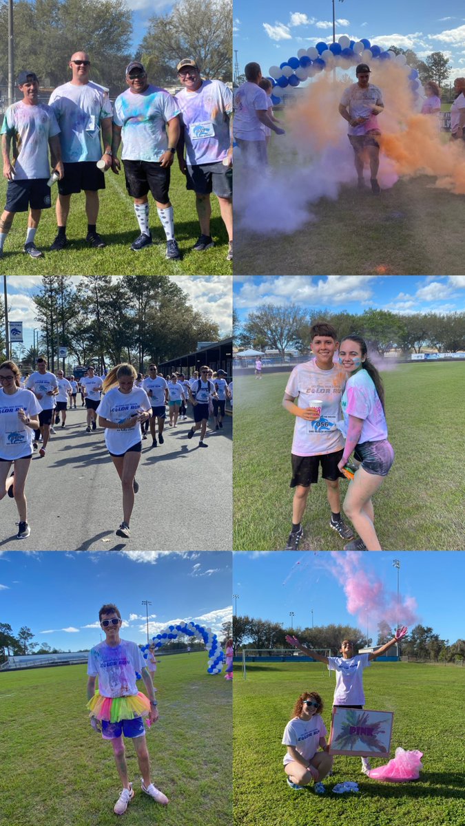 deltona_hsa's tweet photo. What a fun and colorful morning at our 5K Color Run! A HUGE thank you to all participants, volunteers, and amazing staff that came out to support! If you need us, we will be showering off the color all weekend 😎🏃‍♂️ @DHSHappenings https://t.co/E64IaFpphQ