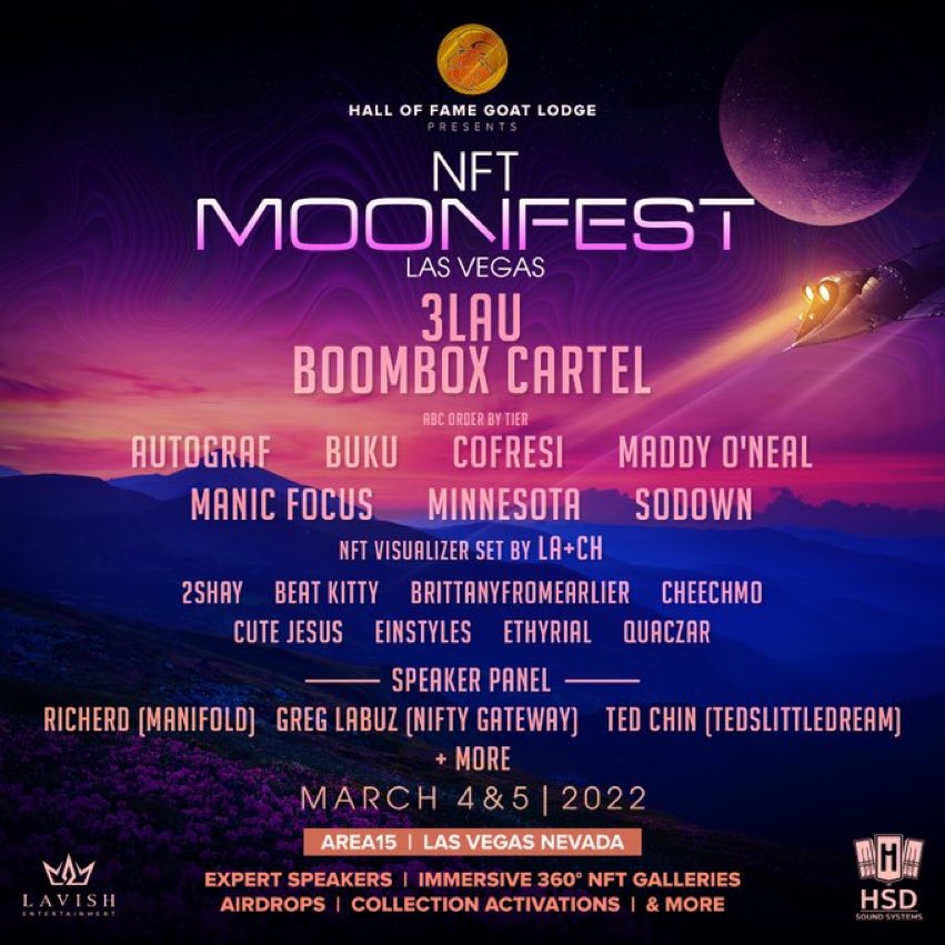 gm Las Vegas,
gm <a href="/nftmoonfest/">NFT Moonfest | Music & Digital Art Festival</a> 🚀🌕