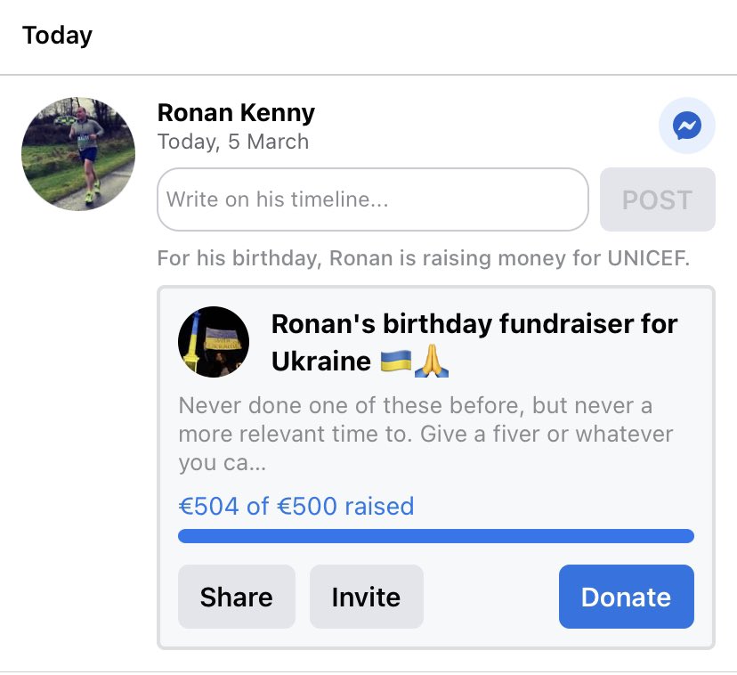 JoeyMcBrien's tweet photo. @RefComeOn @RonanKenny10 He’s accepting donations to Ukraine or behind the bar fund in Walshs! https://t.co/JKeK0fHUo5