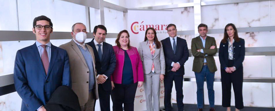 En Madrid, con la <a href="/camarascomercio/">Cámara de España</a> de España analizamos temas de innovación, digitalización, cooperación mutua e interoperatividad, junto con el equipo liderado por Jaime Montalvo, director Internacional y  Rafael Hoyuela, subdirector internacional.