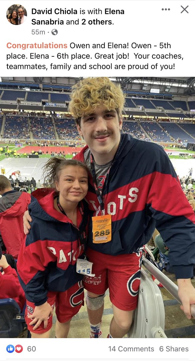 KtBL86's tweet photo. CONGRATULATIONS ELENA &amp; OWEN! So proud of you both ❤️💙💪🏼🤼 https://t.co/ecJpMXlIrA