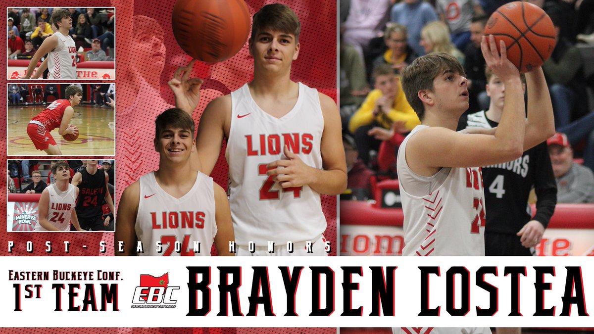 Congrats to Senior <a href="/brayden_costea/">Brayden</a> as he was a unanimous FIRST TEAM EBC selection! Brayden had a historic season for us this year, leading the EBC in scoring 489 pts (21.3 ppg), steals (93), all while setting a school single season record with 69 3s! 🦁🏀 #minervamentality