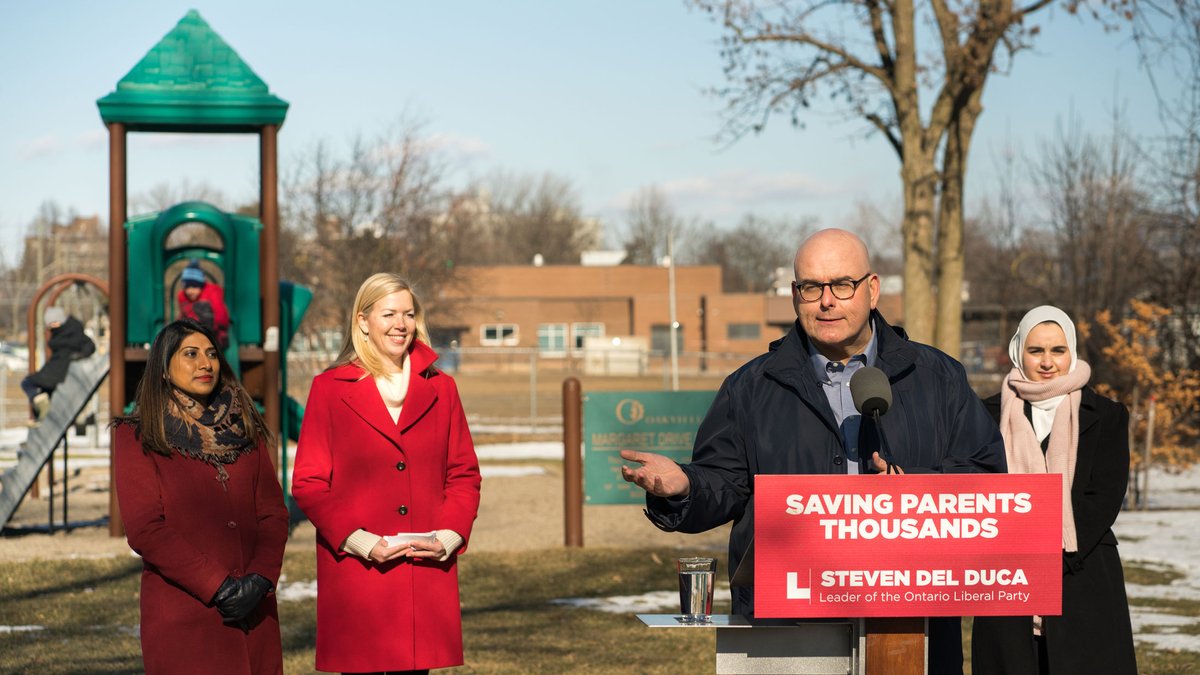 StevenDelDuca's tweet photo. With Doug Ford's Conservatives dithering, Ontario is the only province without a federal childcare deal. Ontario Liberals will deliver affordable childcare, and make it retroactive saving the average family $2,750 per child. #onpoli 

Details: https://t.co/YFpy84zduG https://t.co/f0UCYQQseq