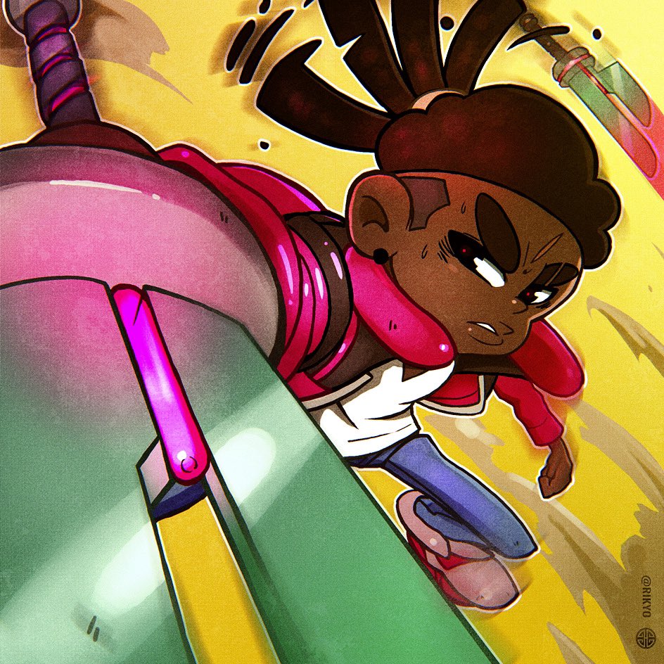 Forgot to post this on here awhile back..some newer Quatro Gauge art. [Q.tro] #art #characterdesign #blackartist #anime #manga