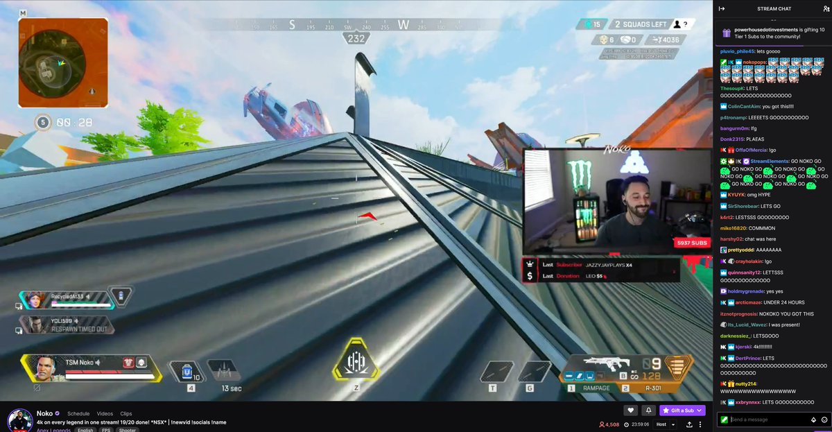 I FUCKING DID ITTTTTT. HOLY SHITTTTTT. 4K DAMAGE ON EVERY LEGEND IN ONE STREAM.

OFFICIAL TIME 23 HOURS 59 MINUTES 6 SECONDS

LETS GOOOOOOOOOO!!!!!!