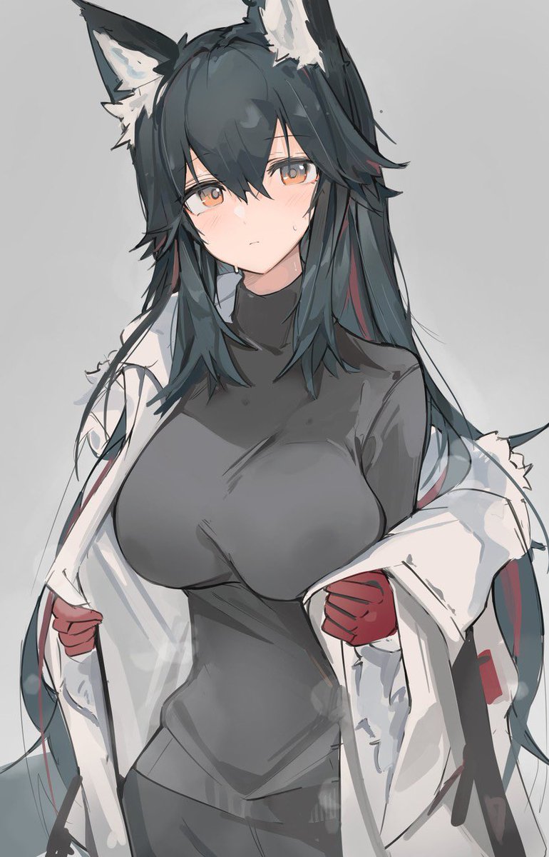 Vanguard_Wolf's tweet photo. “Geez why do I feel very hot all of a sudden??”

After unbuttoning her jacket Texas then took it off and let it drop to the floor. https://t.co/vpKtFwPSDz
