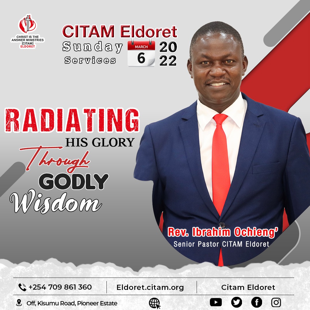 Join us tomorrow in our Sunday services at 9:00am and 11:15am. Our senior pastor Rev. Ibrahim Ochieng will be sharing an inspiring sermon on "RADIATING HIS GLORY THROUGH GODLY WISDOM."