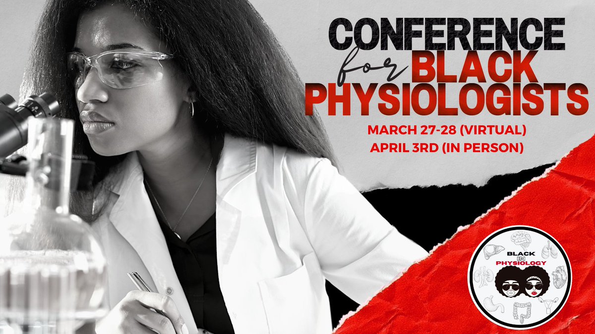 Join <a href="/BlackInPhysio/">Black in Physiology</a> in promoting and celebrating Black excellence during the Conference for Black Physiologists (C4BP).

Register now:
registration.socio.events/e/blackinphysi…

#C4BP | #BlackinPhysio | #ConferenceForBlackPhysiologists