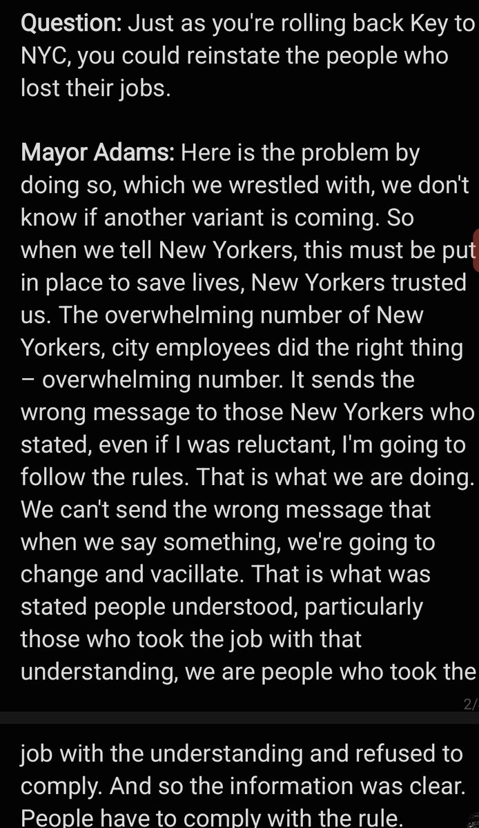 Globallyblack's tweet photo. Ya sending the wrong message by letting unvaccinated tourists from anywhere bring in New variants into the city but not letting NYkers have their jobs back!
This is economic marginalization that has 0 to do with safety.
#EricAdams #MayorNYC #KeytoNYC #EricAdumbass https://t.co/AfvriuefMY