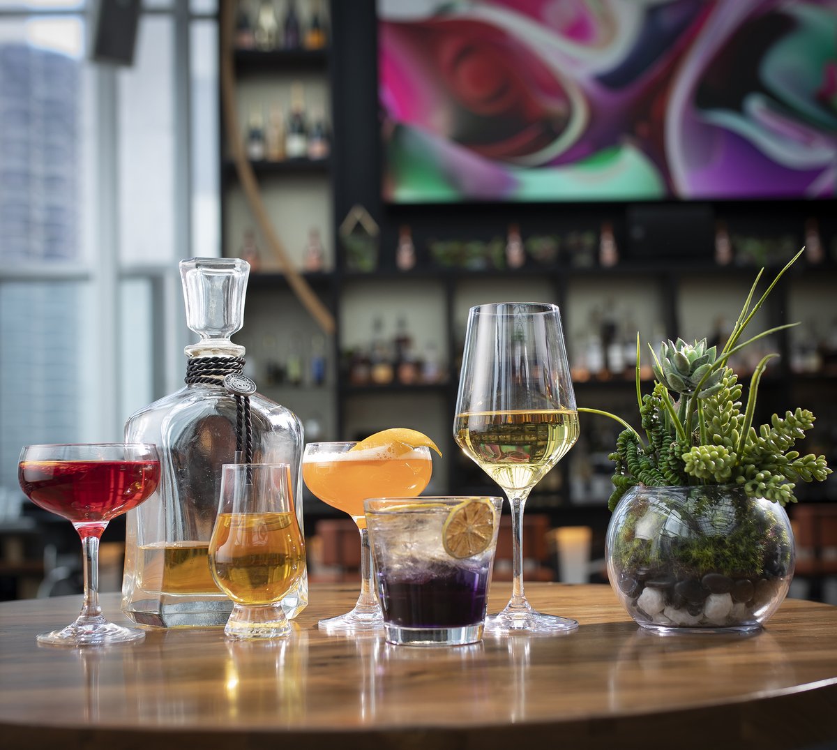 Handcrafted drinks at ROOF