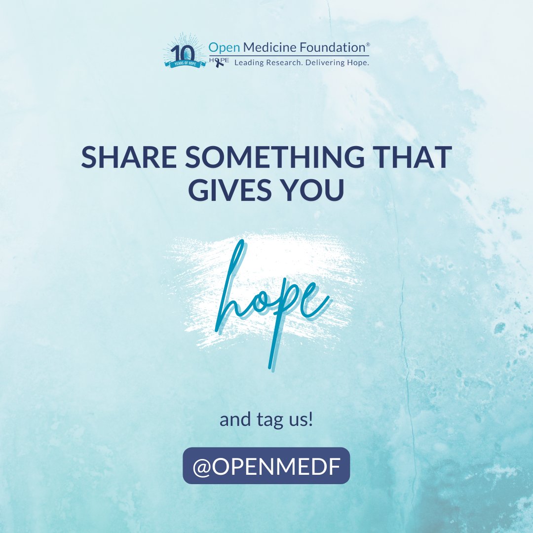 OpenMedF's tweet photo. This year we would like to celebrate hope in the face of adversity and the resilience of the millions living with #MECFS and related diseases. Snap a picture of something that gives you HOPE. Share on social media, use the hashtag #10YearsofHope and tag us @Openmedf!
#LongCOVID https://t.co/MSuELF2i4q