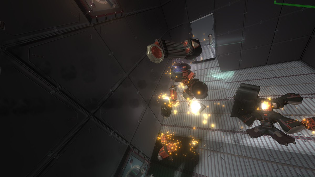 LastShotStudios's tweet photo. This #screenshotsaturday we wanted to highlight the difficulty one little beam of red can cause, as the red/death effector on the laser has accounted for more deaths than I can count. #indiegame #indiegamedev #TheCartesianProject #gamedev https://t.co/hu0lko4urf