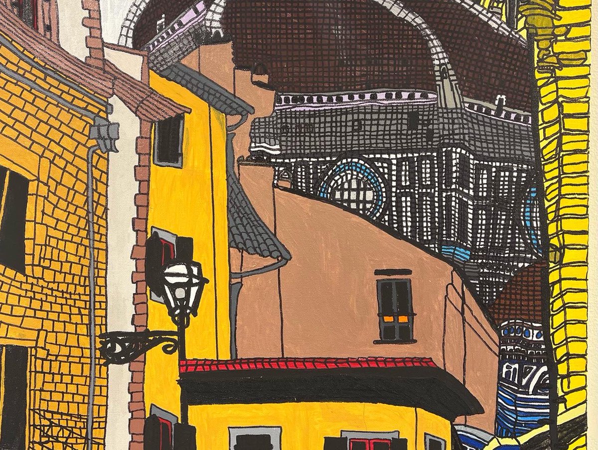 ShieldInstitute's tweet photo. #armandonuñez with fans, family, and supporters at #outsiderartfair. Only Santorini and Florence unsold - so inquire at Booth D1 while there’s still opportunity https://t.co/PLKhUK3Atf