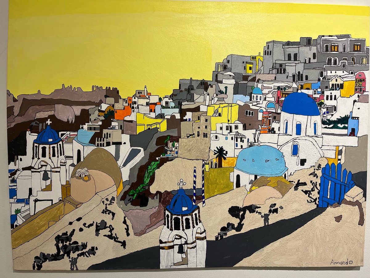 ShieldInstitute's tweet photo. #armandonuñez with fans, family, and supporters at #outsiderartfair. Only Santorini and Florence unsold - so inquire at Booth D1 while there’s still opportunity https://t.co/PLKhUK3Atf
