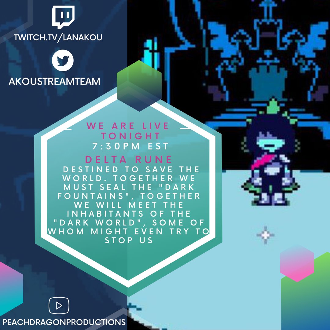 AkouStreamTeam's tweet photo. Live tonight on a brand new adventure! https://t.co/N4tFoskiok 
🎮🎮🎮🎮
#twitch #twitchtv #twitchstreamer #pcgames #rpg #adventuregame #adventure #platformgame #indiegame #deltarune https://t.co/FUqDoiq8Dg