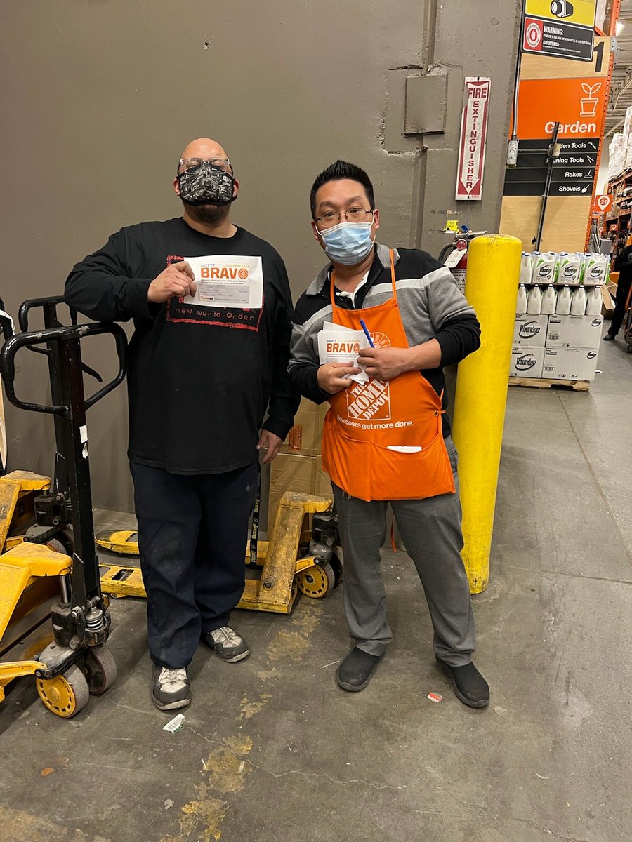 Safty Bravo. Its awsome we can always recongzie associaye demostrate safty behavior on the sales floor.