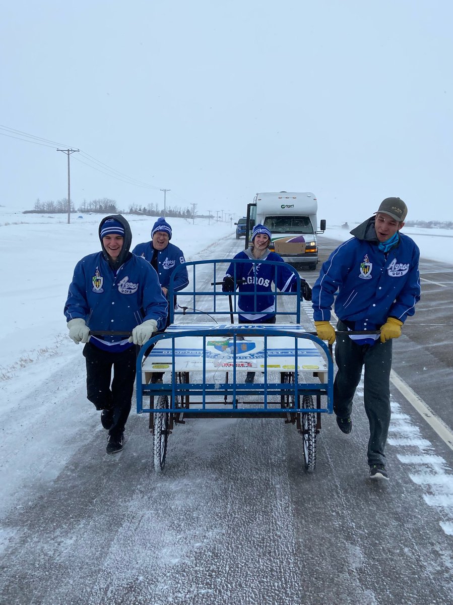 wkaeding's tweet photo. Fun afternoon spent with @UofSAgros in their annual @Telemiracle bedpush. Future of Sask Agriculture is in good hands with this energetic, enthusiastic, engaging group. Many thanks to @KaitlynSauser9 for encouraging me to dig out my old Agro jacket. #Agros #Bedpush @saskaggrads https://t.co/DvWXdNhGpR
