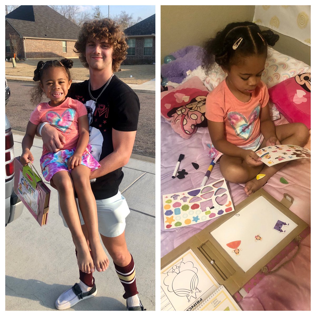 CoachLev2's tweet photo. From his โพ๏ธ game and immediately to my house for a personal handoff. Gotta love the kids I get to coach everyday!(she wasted no time getting started) @Harper05Mac
#RealMac https://t.co/xaXQrlpvIa