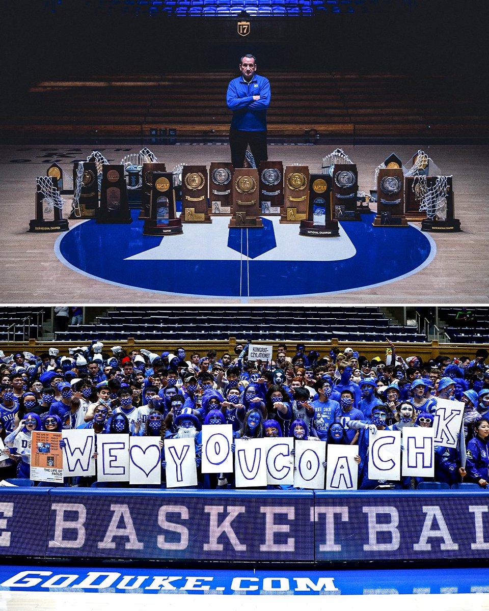 The love is real 🏆 🙌

<a href="/DukeMBB/">Duke Men’s Basketball</a> | #CoachK