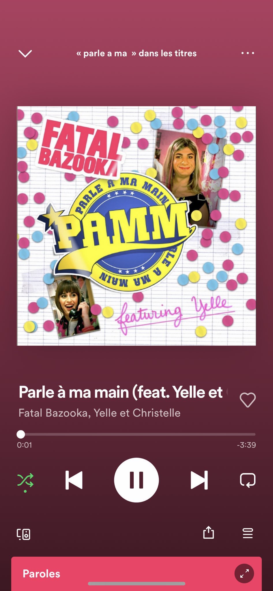 malaisante on X: PARLE À MA MAIN DE FATAL BAZOOKA, YELLE ET