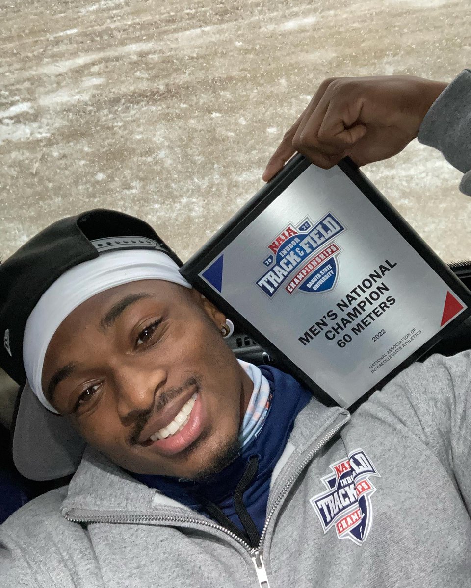 2shifty_zach's tweet photo. All praises to THE MOST HIGH. 
Indoor 200m school record ✅
Indoor 60m  school record ✅
Indoor 60m facility record ✅
Indoor 60m National Record ✅
Indoor 60m NAIA National Champion✅
  I told y’all it was personal. Just watch how much more incredible outdoor season is. 😉 https://t.co/thJ00yUnkZ