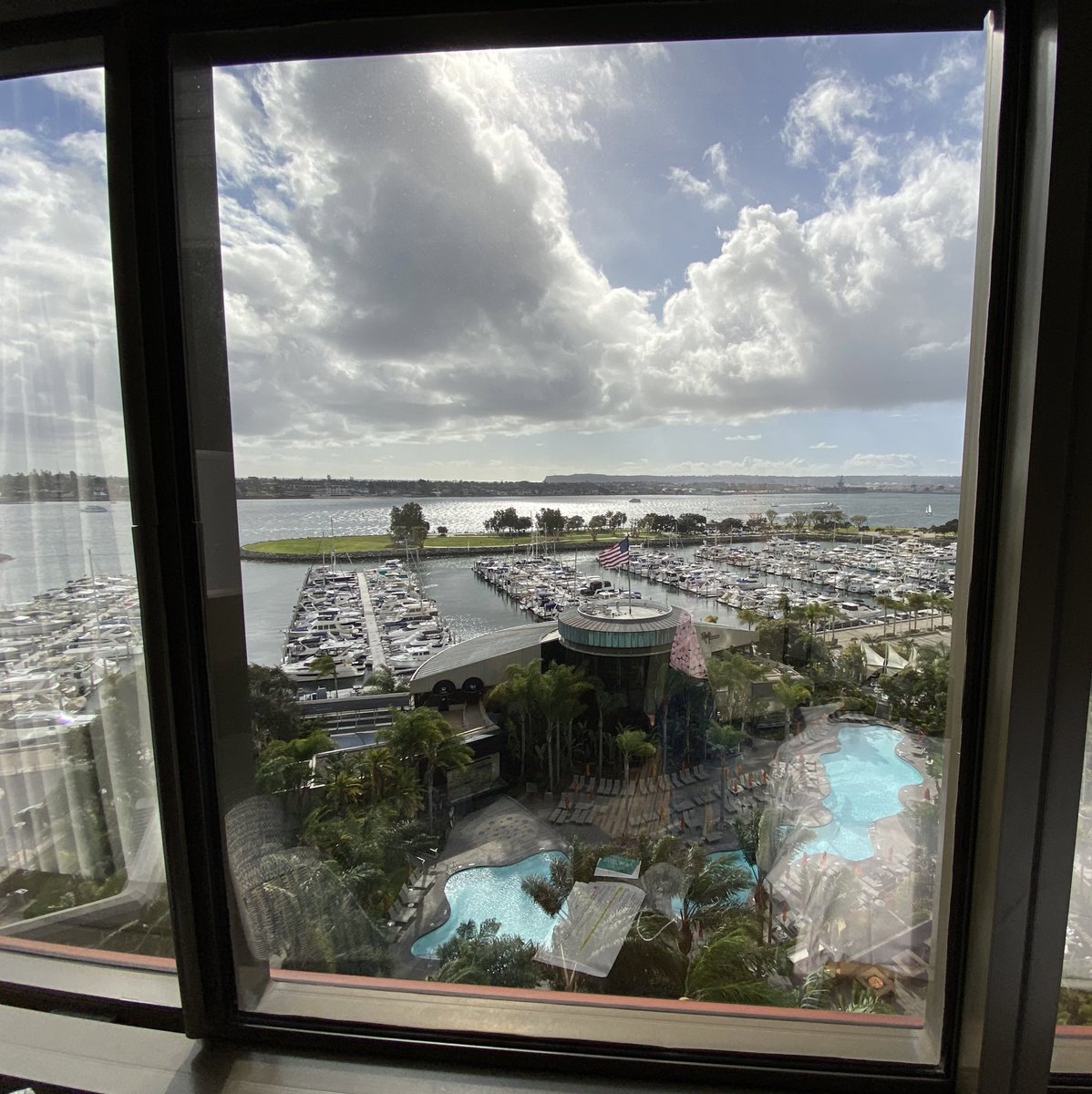 AudreyCeleste's tweet photo. Made it to #ACE2022SD. Got a room with a view, met up with my colleague and friend @sarah_spreitzer and now settling in for Terry Hartle’s Govt. Relations Update presentation for the @ACEducation Women’s Network Leadership Conference. Looking forward to a fun few days ahead! https://t.co/63HlDqefUL