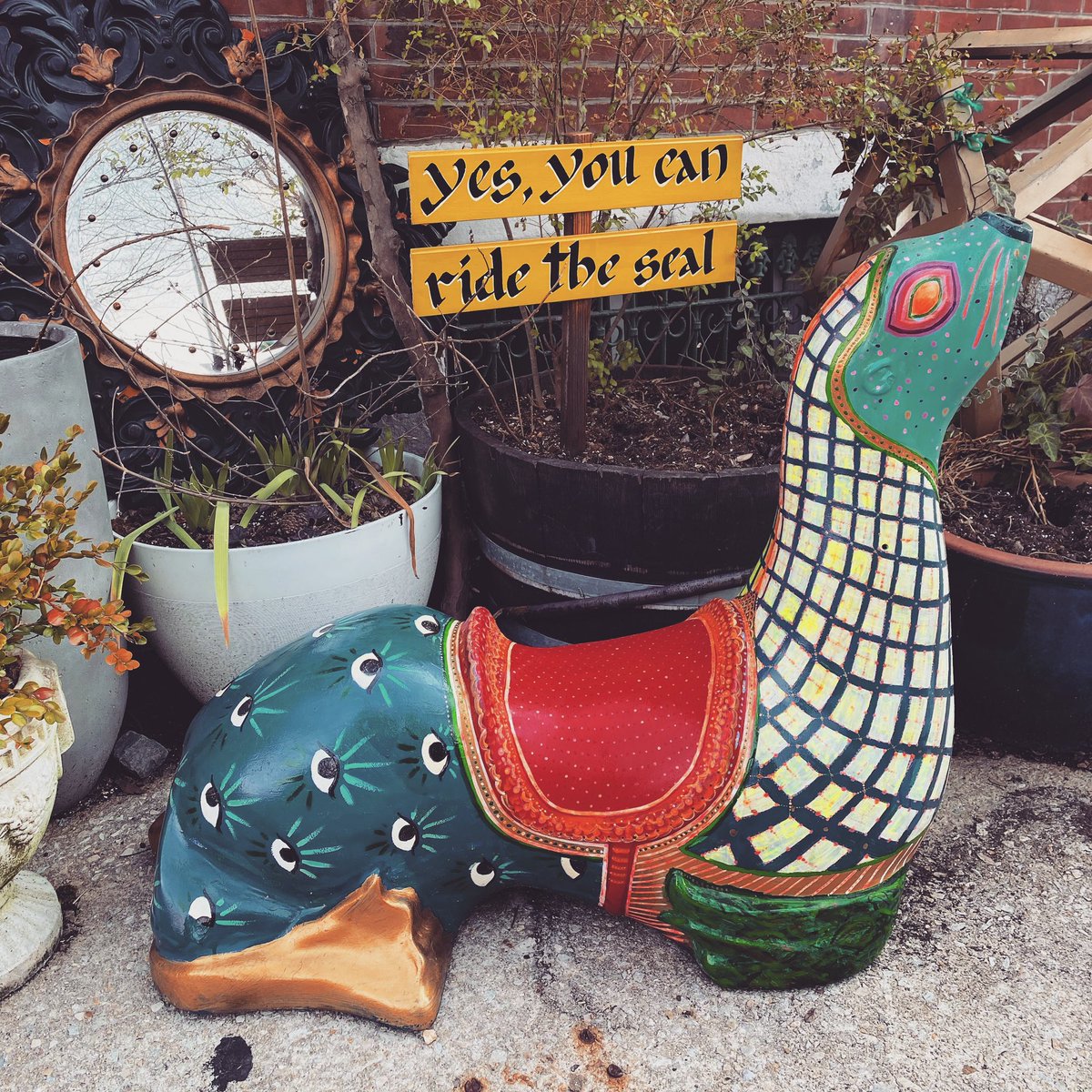 ericsmithrocks's tweet image. No no no. 

Listen neighbor. I’ve read enough Middle Grade fantasy novels to know the second my kid sits on that, he’s going through a portal somewhere. 

I don’t think so.