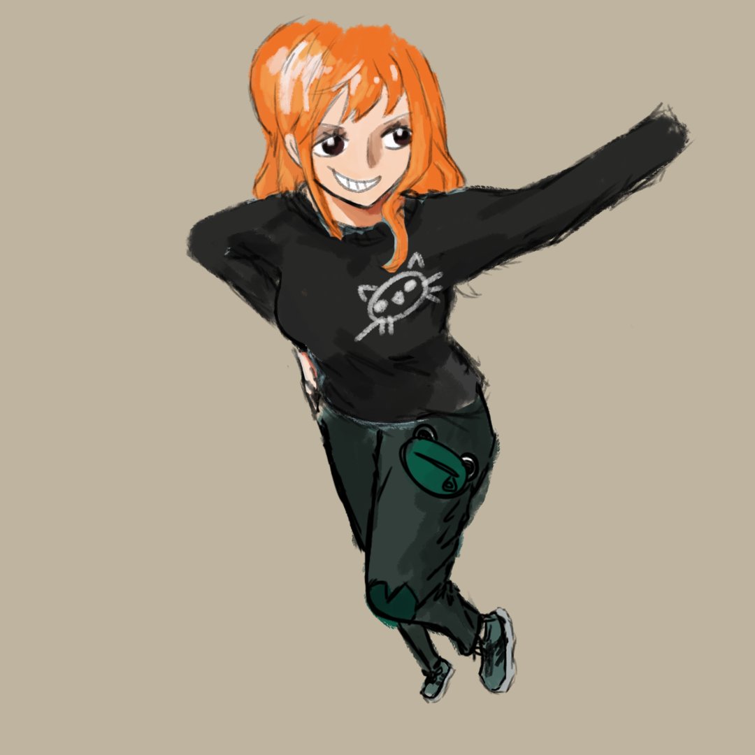 ShiroRzz's tweet photo. jus wanted to draw froggy pants but it turned into a nami drawing https://t.co/O3LDOzkiLB