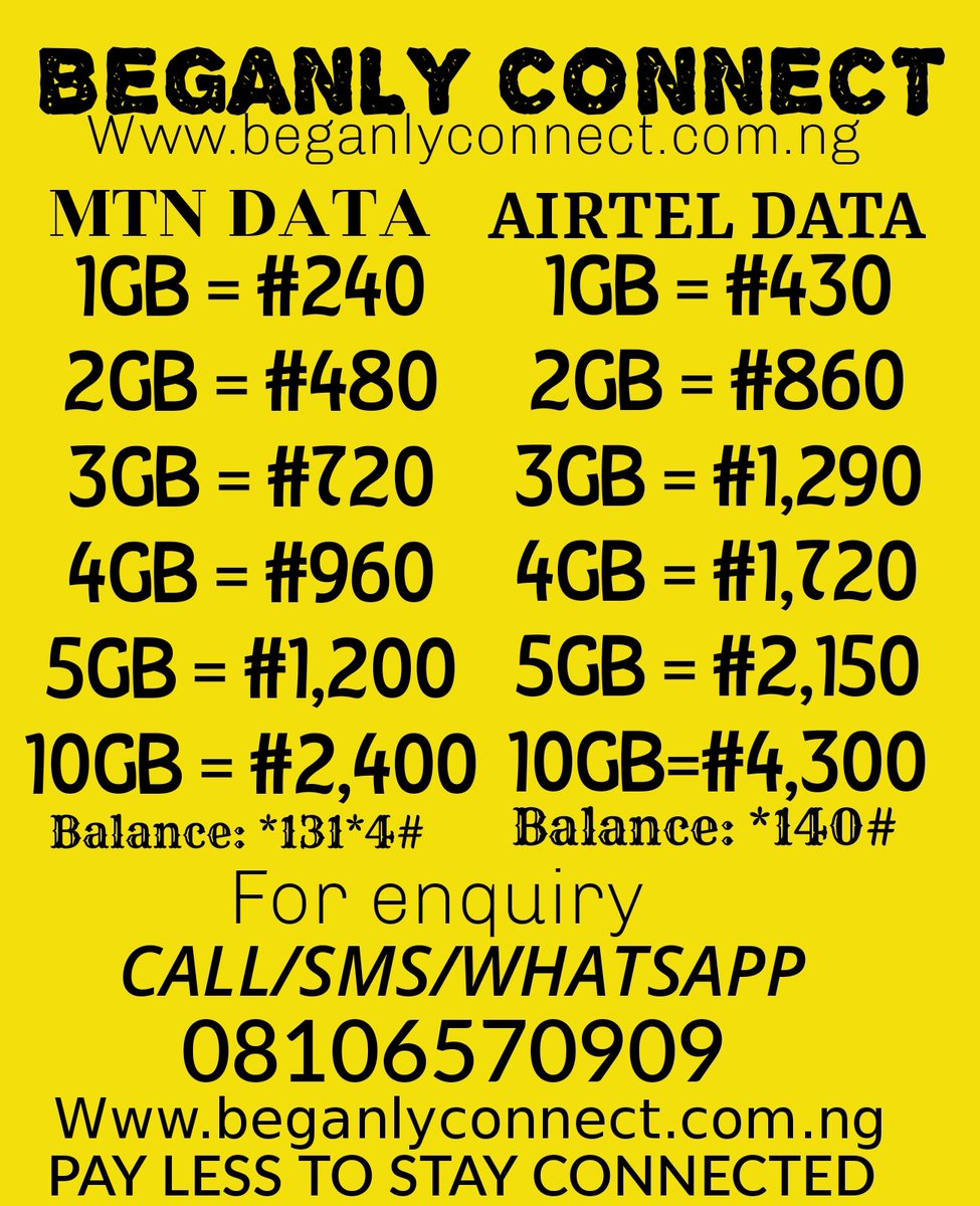 Beganlyconnect's tweet photo. We are glad to inform you that our website is up and working.
Visit our site  https://t.co/XE9yI0YhoS to get DATA, AIRTIME, CABLE SUBSCRIPTIONS...  at cheaper price. 
Beganly connect dy for you. 
https://t.co/py6spmNgVr
#MrBayo #WizkidLiveAtDubai #ReeceJames #Ordinary10k #Tammy https://t.co/AW76Alj7Y7