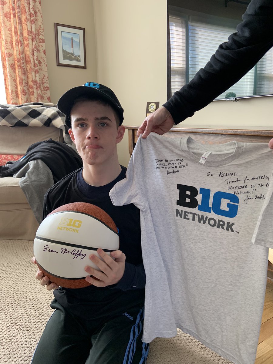 LBabin22's tweet photo. Thank you for making this kid’s day @ShaneSparksBTN,  @JGibLacesUp and Coach McCaffrey! https://t.co/0jygkLCEZF