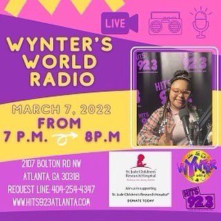 wynter_avery's tweet photo. Please join me on Monday March 7th on Wynter’s World Radio!! I am challenging EVERYONE to DONATE to St. Jude’s Children’s Research Hospital ❤️ There are so many children that need our help! Log on to https://t.co/DrcsEdKGrw &amp; call me up at 404.254.4347  https://t.co/7BEPBIJPAG https://t.co/5totGiVQh6