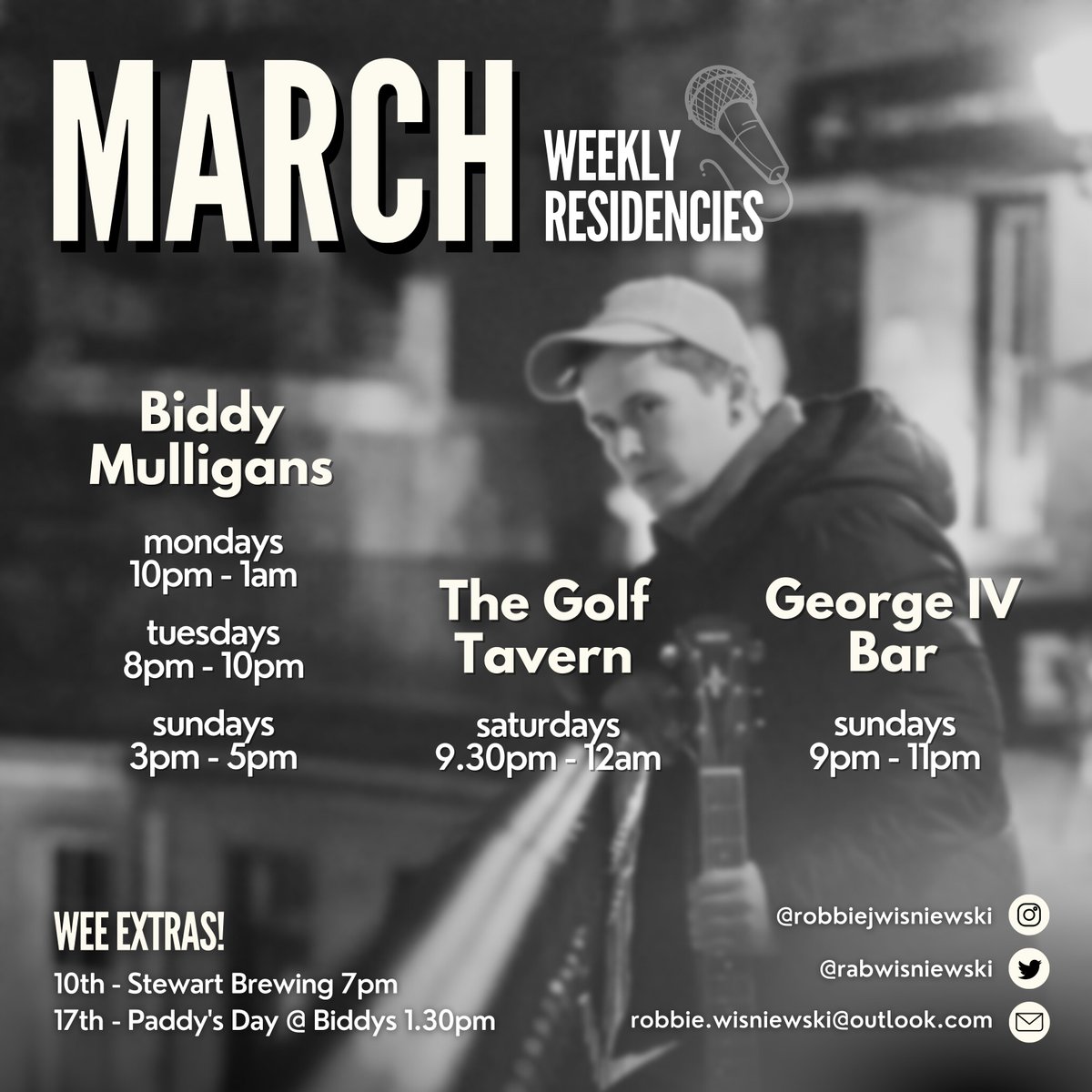 RabWisniewski's tweet photo. Spring feels right around the corner, finally ☀️

March dates! Especially looking forward to paddy’s day this month ☘️ https://t.co/WBedjmSlBf