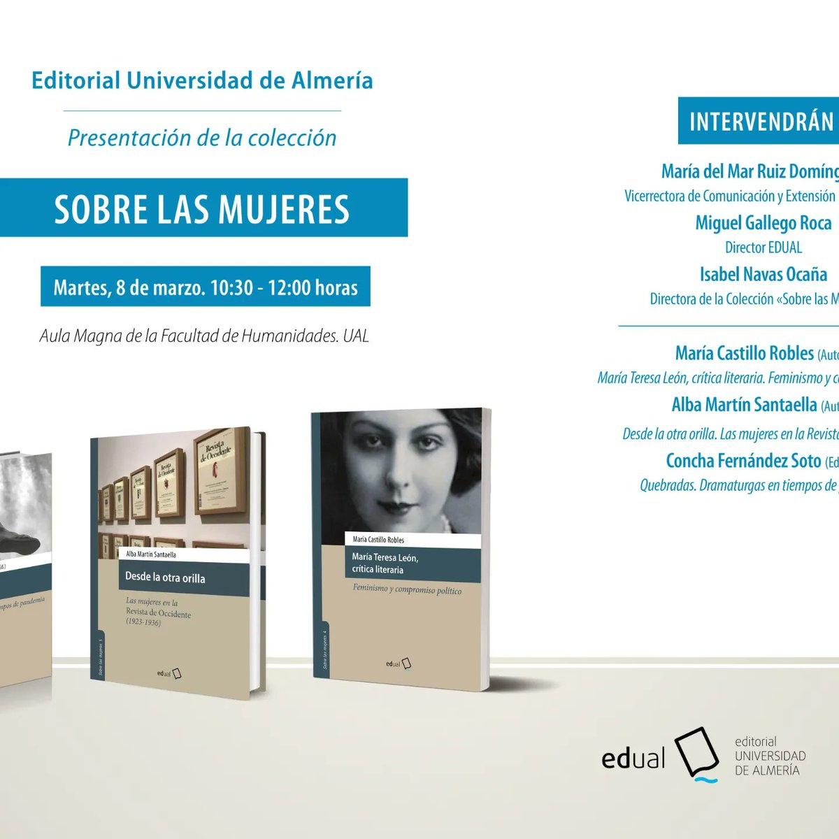 MarGamezMGG's tweet photo. Me gustaría invitaros a la presentación de un nuevo libro en el que he sido invitada a participar junto a otras 14 dramaturgas de España y Latinoamérica: "Quebradas. Dramaturgas en tiempos de pandemia". 
La presentación será el próximo 8 de marzo en la Universidad de Almería. https://t.co/4VFcSv9IF0