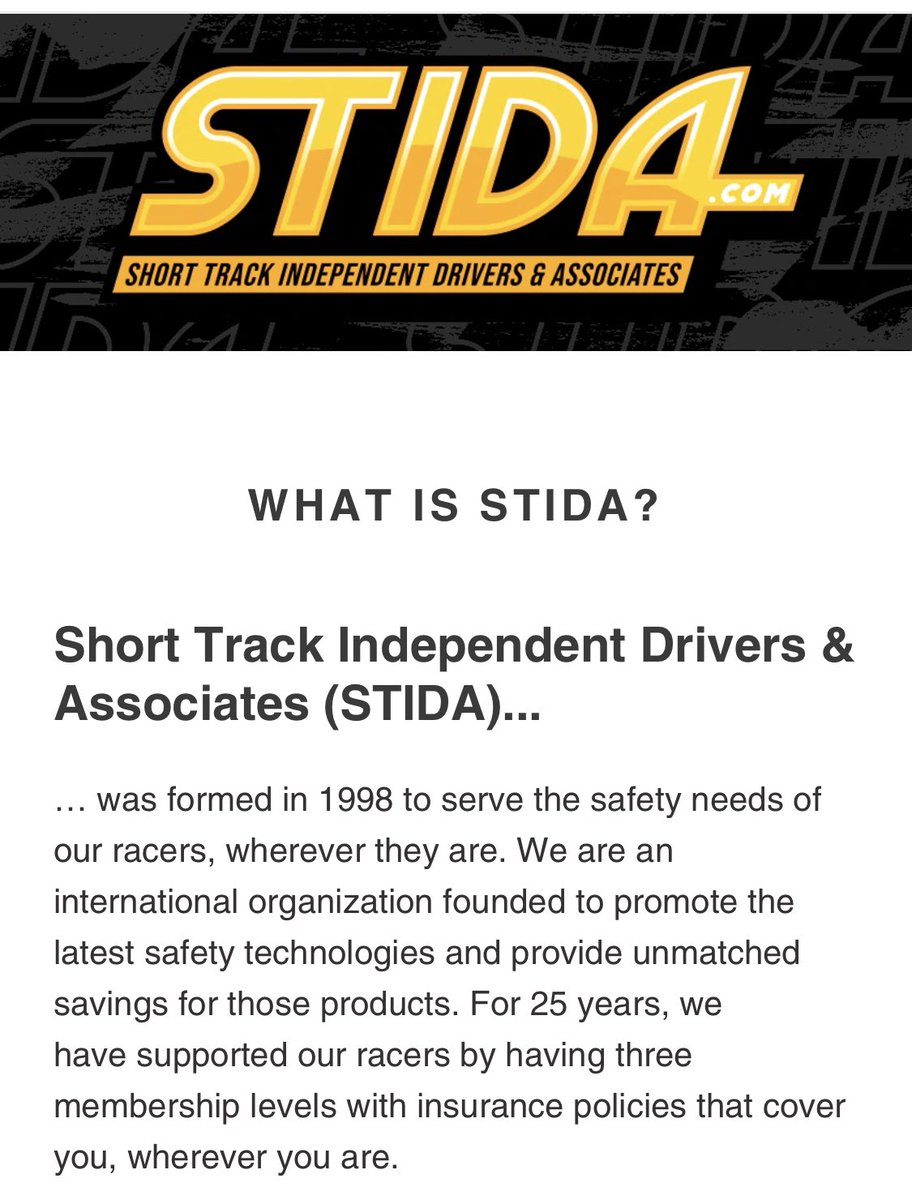 With race season kicking in to high gear, now is the perfect time to renew or signup for your STIDA Safety Membership. Visit the newly revamped STIDA.com to easily submit an application, pay, and get covered today. #SafetyFirst 🏁
