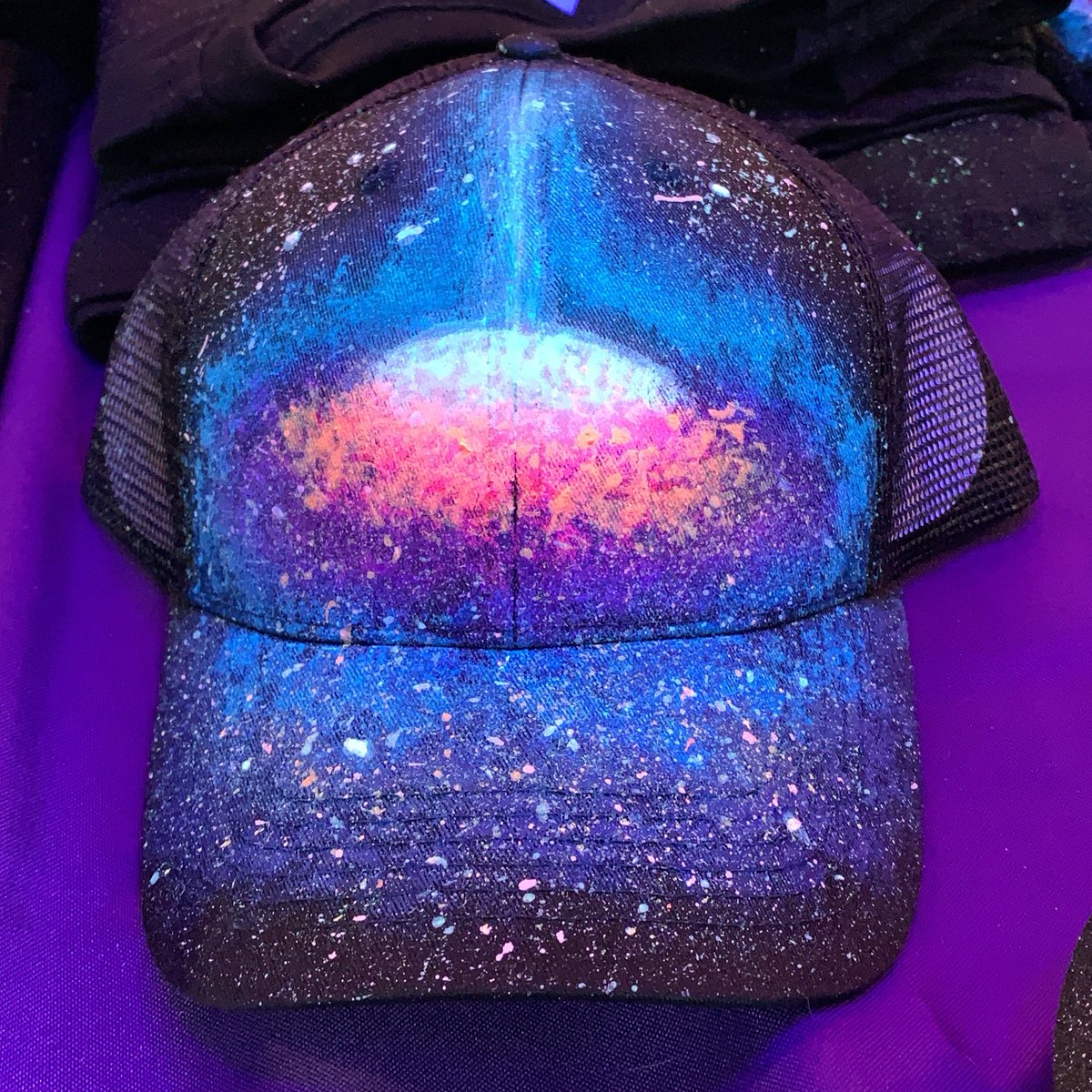 galaxywear's tweet photo. Glow in the Dark Galaxy Hats on sale now!🌌
Find us at #pikeplacemarket Saturday and Sunday from 10:00-4:30 https://t.co/XBzdoR7rmc