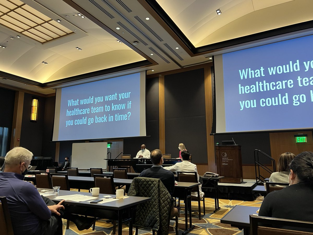 GrantTurnerMD's tweet photo. So many amazing talks today but my favorite so far - “The ILD and Transplant Journey: A Patient’s Perspective” with one of our transplant patients and @Lunglady1! So great to hear first hand from our patients and their journey. #UCLAALD https://t.co/7ZXWbsoMNl