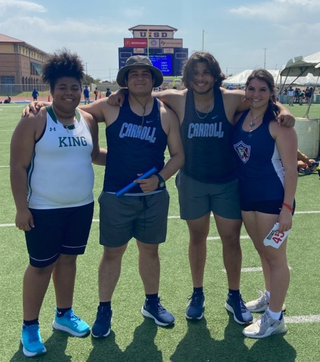CCISD throwers team up at Border Olympics for the Throwers Relay. That's our very own Lady Mustang, Janiya Jenkins! #mustangproud #ccisdproud <a href="/CCISD/">CCISD</a> <a href="/prudencef/">Prudence Farrell</a> <a href="/kingstudentco/">King Student Council</a>