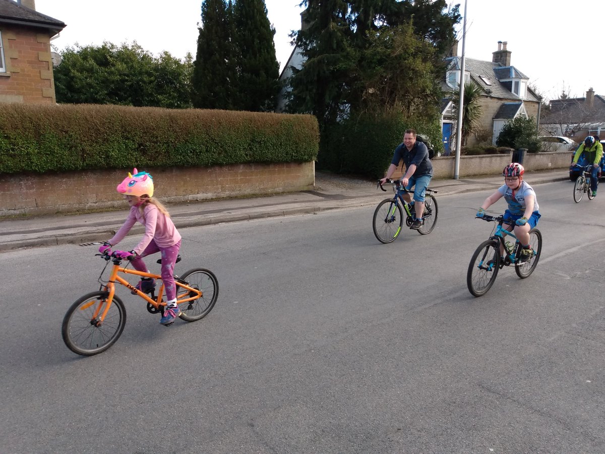 JimDensham's tweet photo. Keen kids #cycling &amp; wheeling at Kidical Mass in #Inverness today - there was even a unicorn 🦄😉. Well done all. @kidicalmassINV 
#CyclingRevolutions #TimetoDeliver https://t.co/e5yKPzpJf2