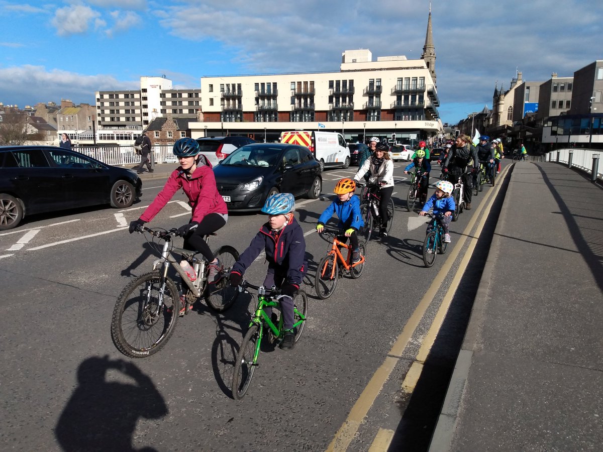 JimDensham's tweet photo. Keen kids #cycling &amp; wheeling at Kidical Mass in #Inverness today - there was even a unicorn 🦄😉. Well done all. @kidicalmassINV 
#CyclingRevolutions #TimetoDeliver https://t.co/e5yKPzpJf2