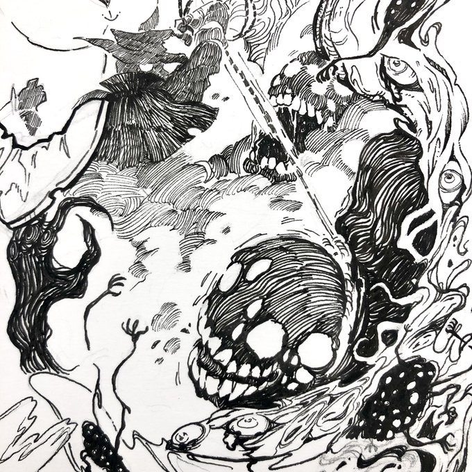 Oops its been a while- I've been busy with school work and getting back into traditional art so here's some close shots on a piece I've been working on :) #WIP 