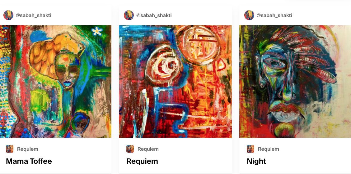 "Beating hearts, like dancing feet, like drums longing in the equatorial sun. Gold leaving trickles of blood in a trail that goes to the sea. I shed myself upon the ivory shells still fresh with frankincense." 
REQUIEM on @withFND 
#NFTdrop foundation.app/collection/req